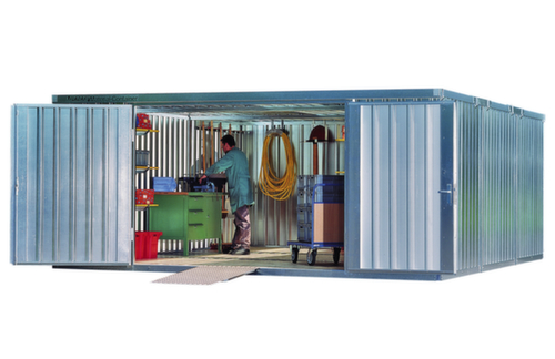 Säbu Verzinkter Materialcontainer FLADAFI® mit 3 Modulen