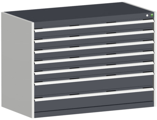 bott Schubladenschrank cubio Grundfläche 1300x750 mm, 7 Schublade(n), RAL7035 Lichtgrau/RAL7016 Anthrazitgrau