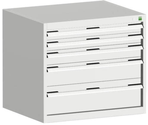bott Schubladenschrank cubio Grundfläche 800x525 mm, 5 Schublade(n), RAL7035 Lichtgrau/RAL7035 Lichtgrau