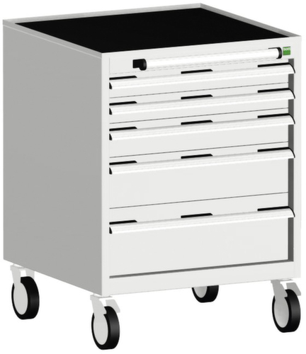 bott Fahrbarer Schubladenschrank cubio, 5 Schublade(n), RAL7035 Lichtgrau/RAL7035 Lichtgrau