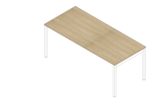 Quadrifoglio Schreibtisch Practika mit 4-Fußgestell, Breite x Tiefe 1800 x 800 mm, Platte Eiche