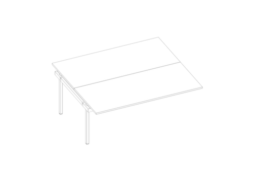 Quadrifoglio Anbautisch Practika für Benchtisch mit 4-Fußgestell, Breite x Tiefe 1800 x 1600 mm, Platte weiß