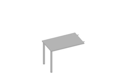 Quadrifoglio Höhenverstellbarer Anbautisch Practika für Schreibtisch mit 4-Fußgestell, Breite x Tiefe 1000 x 600 mm, Platte grau