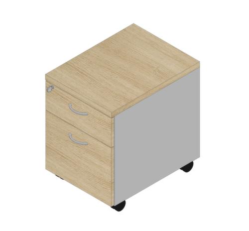 Quadrifoglio Rollcontainer Practika mit HR-Auszug, 1 Schublade(n), alu/Eiche
