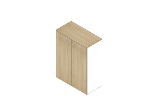 Quadrifoglio Büroschrank Practika, 3 Ordnerhöhen, weiß/Eiche
