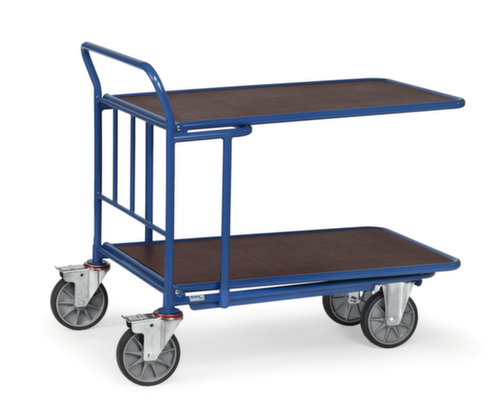 fetra Raumsparwagen mit 2 rutschfesten Etagen, Traglast 500 kg, Ladefläche 1000 x 700 mm