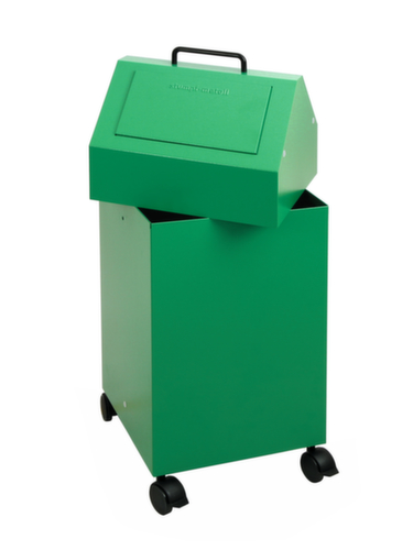 stumpf Feuerhemmender Wertstoffbehälter, 45 l, RAL6024 Verkehrsgrün, Deckel RAL6024 Verkehrsgrün