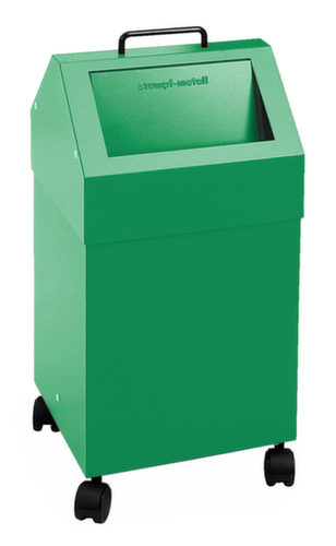 stumpf Feuerhemmender Wertstoffbehälter, 45 l, RAL6024 Verkehrsgrün, Deckel RAL6024 Verkehrsgrün