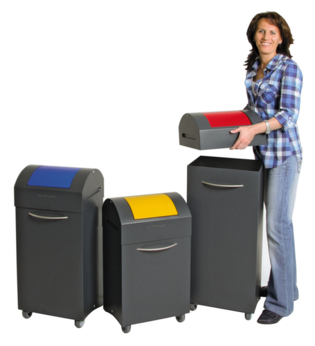 stumpf fahrbarer Wertstoffbehälter, 45 l, RAL7016 Anthrazitgrau, Deckel gelb