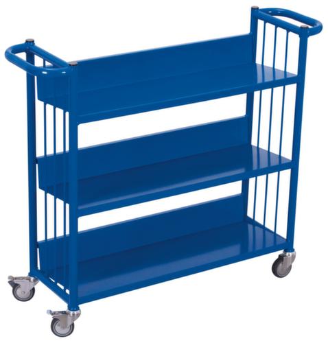 VARIOfit Bücher-/Aktenwagen mit geneigten Etagen, Traglast 150 kg, 3 Etagen