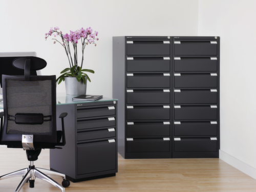 Bisley Karteikartenschrank B97, zweibahnig, weiß/weiß