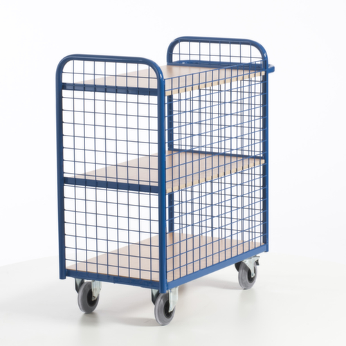Rollcart Bürowagen mit 3 Gitterwänden, Traglast 150 kg, 3 Etagen