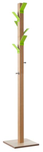 Paperflow Garderobenständer easyCloth aus Holz, mit 6/2 Haken, natur/grün