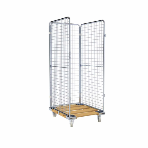 Rollbehälter rolltainer® ADB mit 3 Wänden, Traglast 500 kg, Länge x Breite 810 x 724 mm