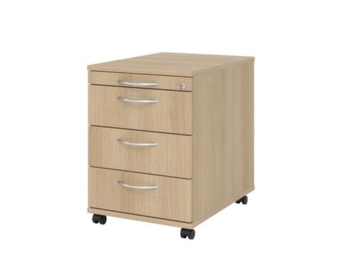 Rollcontainer Solid, 3 Schublade(n), Eiche/Eiche