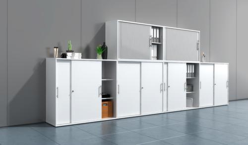 Querrollladenschrank Sina, 2 Ordnerhöhen, weiß/silber