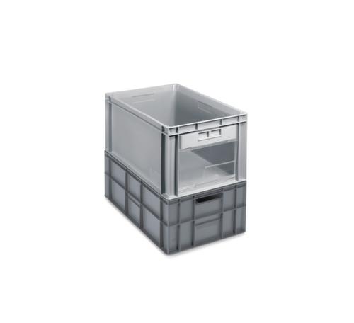 Euronorm-Stapelbehälter markenunabhängig kombinierbar, grau, Inhalt 47 l