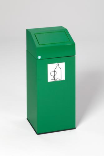 Wertstoffsammler inklusive Aufkleber, 45 l, RAL6001 Smaragdgrün, Deckel grün