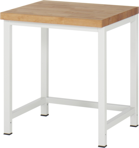 RAU Höhenverstellbare Werkbank Serie 8000 mit Bucheplatte, RAL7035 Lichtgrau