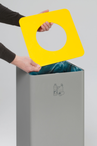 VAR Wertstoffbehälter WS Quadro 79 mit Klemmring zur Sackbefestigung, 70 l, silber