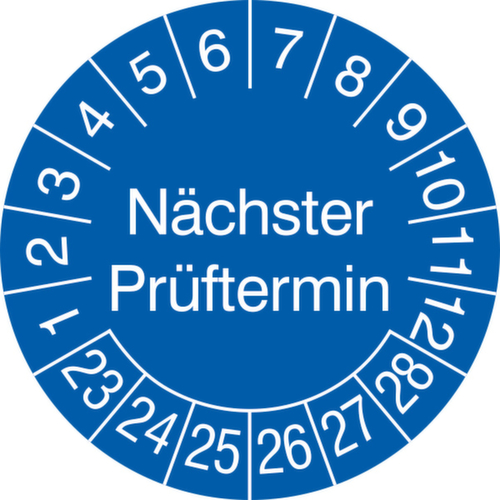 Prüfplakette mit Jahresfarbe