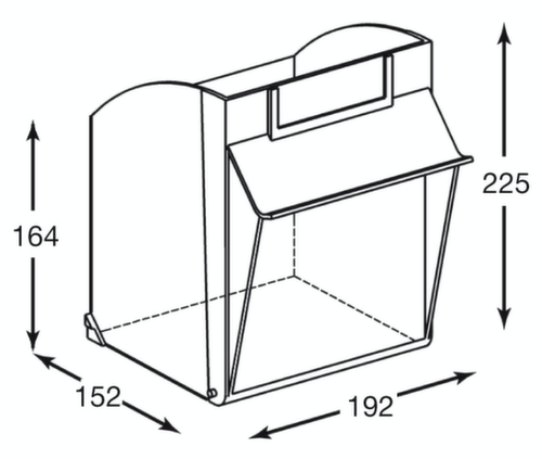 Magazinschrank mit Klappkästen, 21 Kästen, transparent