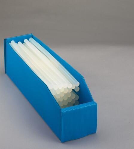 Faltbarer Sichtlagerkasten, blau, Tiefe 378 mm, Polypropylen