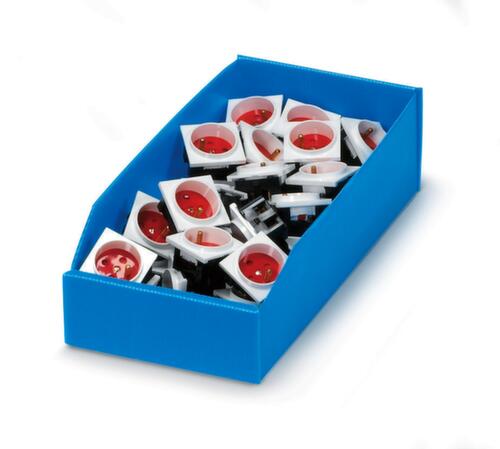 Faltbarer Sichtlagerkasten, blau, Tiefe 380 mm, Polypropylen