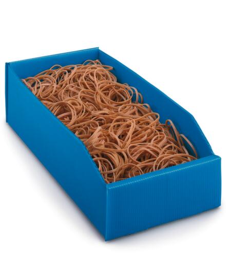 Faltbarer Sichtlagerkasten, blau, Tiefe 380 mm, Polypropylen