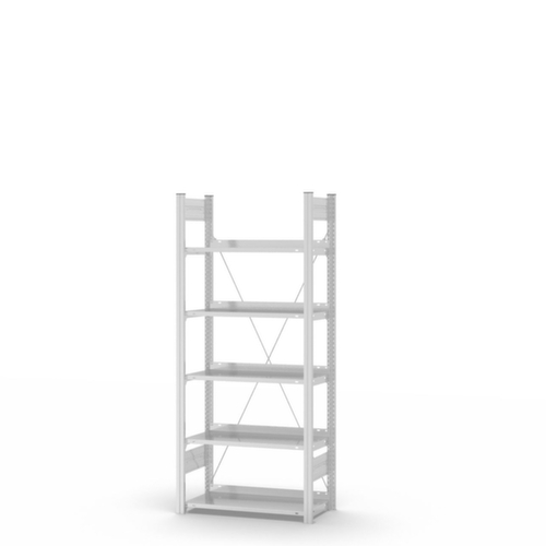 hofe Akten-Steckregal, 5 Böden, RAL7035 Lichtgrau