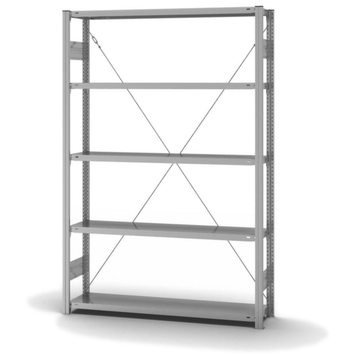 hofe System-Steckregal in Standard Bauart, Höhe x Breite x Tiefe 2000 x 1360 x 335 mm, 5 Böden