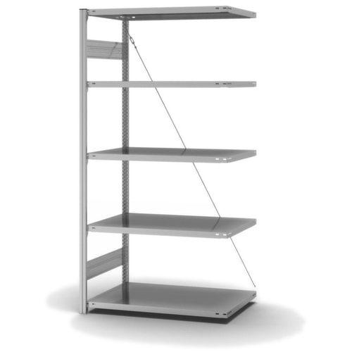 hofe System-Steckregal in mittelschwerer Bauart, Höhe x Breite x Tiefe 2000 x 1010 x 635 mm, 5 Böden