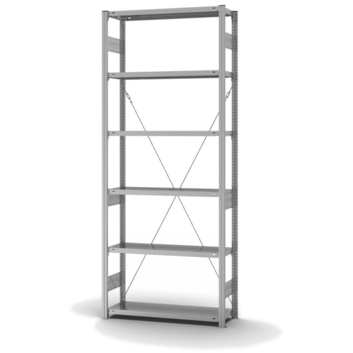 hofe System-Steckregal in mittelschwerer Bauart, Höhe x Breite x Tiefe 2500 x 1060 x 335 mm, 6 Böden