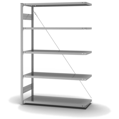 hofe System-Steckregal in mittelschwerer Bauart, Höhe x Breite x Tiefe 2000 x 1310 x 535 mm, 5 Böden
