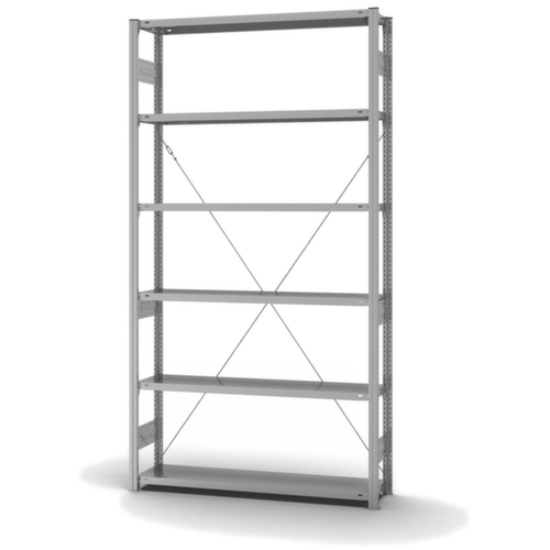 hofe System-Steckregal in mittelschwerer Bauart, Höhe x Breite x Tiefe 2500 x 1360 x 335 mm, 6 Böden