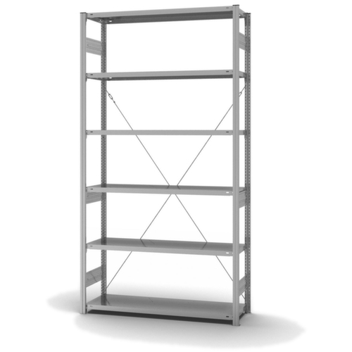 hofe System-Steckregal in mittelschwerer Bauart, Höhe x Breite x Tiefe 2500 x 1360 x 435 mm, 6 Böden