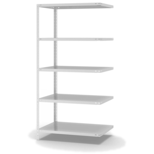 hofe Schraubregal Anbaufeld, 5 Böden, RAL7035 Lichtgrau