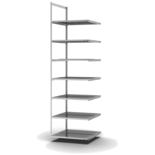 hofe Akten-Schraubregal Anbaufeld zur beidseitigen Nutzung, 7 Böden, mit korrosionsschützender Zinkbeschichtung