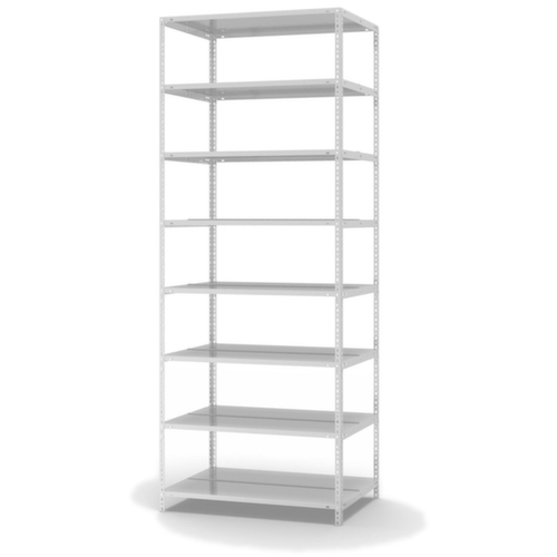 hofe Akten-Schraubregal zur beidseitigen Nutzung, 8 Böden, RAL7035 Lichtgrau