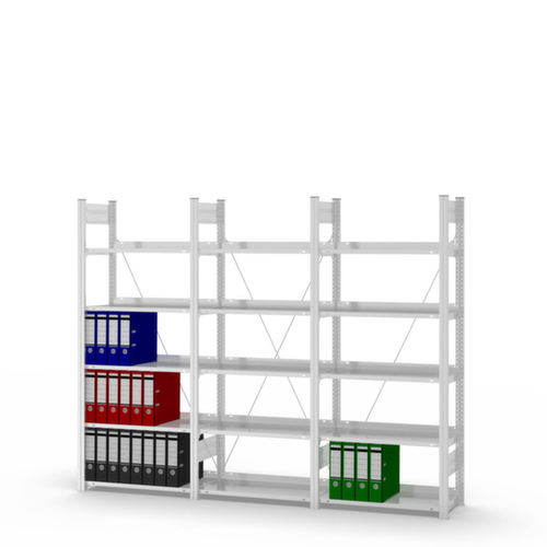 hofe Akten-Steckregal, 5 Böden, RAL7035 Lichtgrau