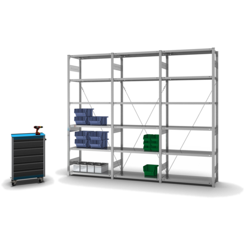 hofe System-Steckregal Anbaufeld, Höhe x Breite x Tiefe 2500 x 1010 x 435 mm, 6 Böden