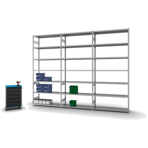 hofe Traversenregal in mittelschwerer Bauart, Höhe x Breite x Tiefe 3000 x 1360 x 435 mm, 7 Böden