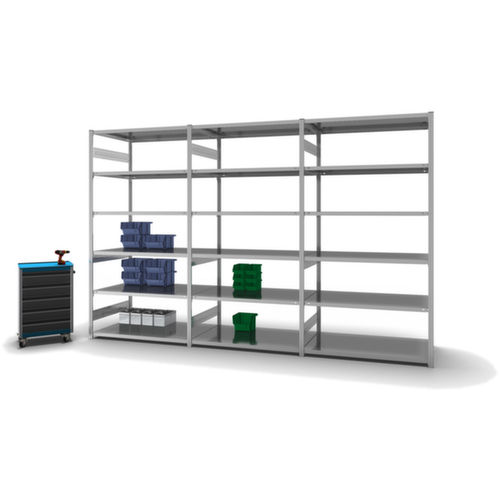 hofe Traversenregal in mittelschwerer Bauart, Höhe x Breite x Tiefe 2500 x 1360 x 835 mm, 6 Böden