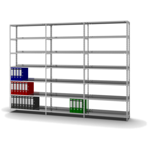 hofe Akten-Schraubregal, 7 Böden, mit korrosionsschützender Zinkbeschichtung