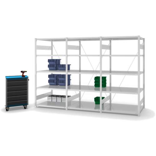hofe System-Steckregal in Standard Bauart, Höhe x Breite x Tiefe 2000 x 1010 x 535 mm, 5 Böden