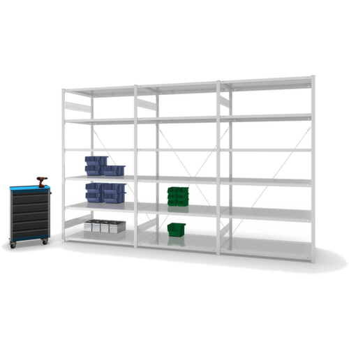 hofe System-Steckregal in Standard Bauart, Höhe x Breite x Tiefe 2500 x 1310 x 535 mm, 6 Böden