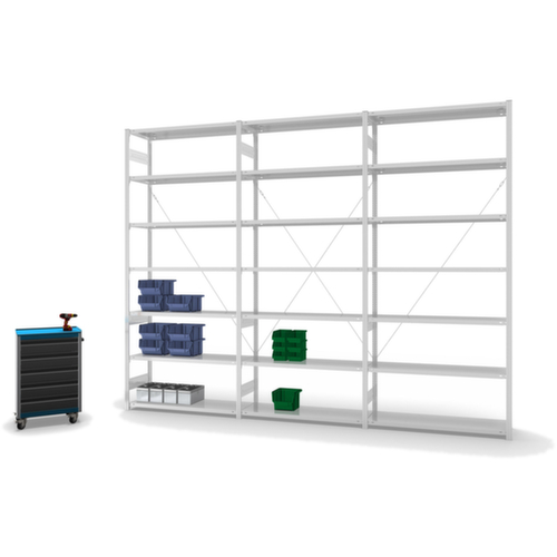 hofe System-Steckregal in mittelschwerer Bauart, Höhe x Breite x Tiefe 3000 x 1310 x 435 mm, 7 Böden