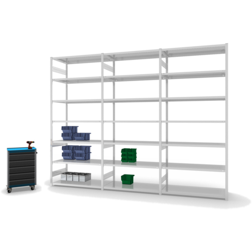 hofe Traversenregal in mittelschwerer Bauart, Höhe x Breite x Tiefe 3000 x 1310 x 635 mm, 7 Böden