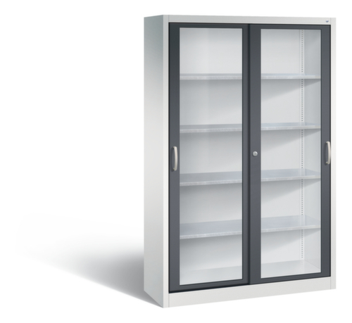 C+P Werkzeugschrank ERGO mit Sichtfenster-Schiebetüren, Breite 1200 mm