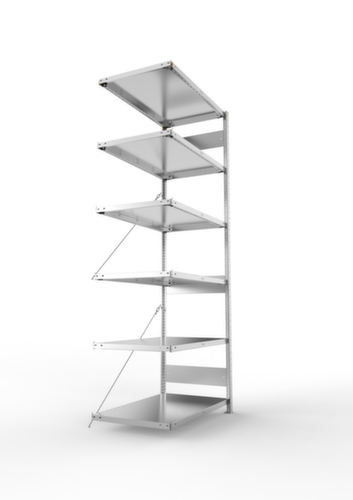 META System-Steckregal CLIP Anbaufeld, Höhe x Breite x Tiefe 2500 x 1006 x 636 mm, 6 Böden
